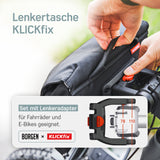 KLICKfix Lenkertasche mit Adapter – KLICKFix Lenkertasche für das Fahrrad | wasserabweisend und geräumig | Fahrradtasche Lenker 5L