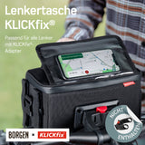 KLICKFix Lenkertasche mit Handyhalterung – KLICKFix Lenkertasche für E-Bike | Schwarz