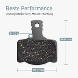 Maße Magura MT4 Bremsbeläge