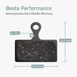 Maße Shimano SLX Bremsbeläge