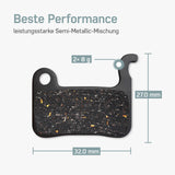 Maße Shimano XTR Bremsbeläge