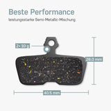 Maße SRAM Code R Bremsbeläge