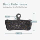 Maße SRAM Guide T Bremsbeläge