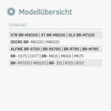Kompatibilität Shimano SLX Bremsbeläge, XT BR M8100, BR M8000