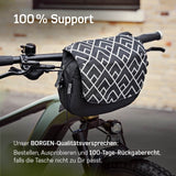 Stabile Fahrradtasche vorne mit Reflektorstreifen