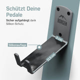Graue Fahrrad Wandhalter Pedal mit Pedalschutz