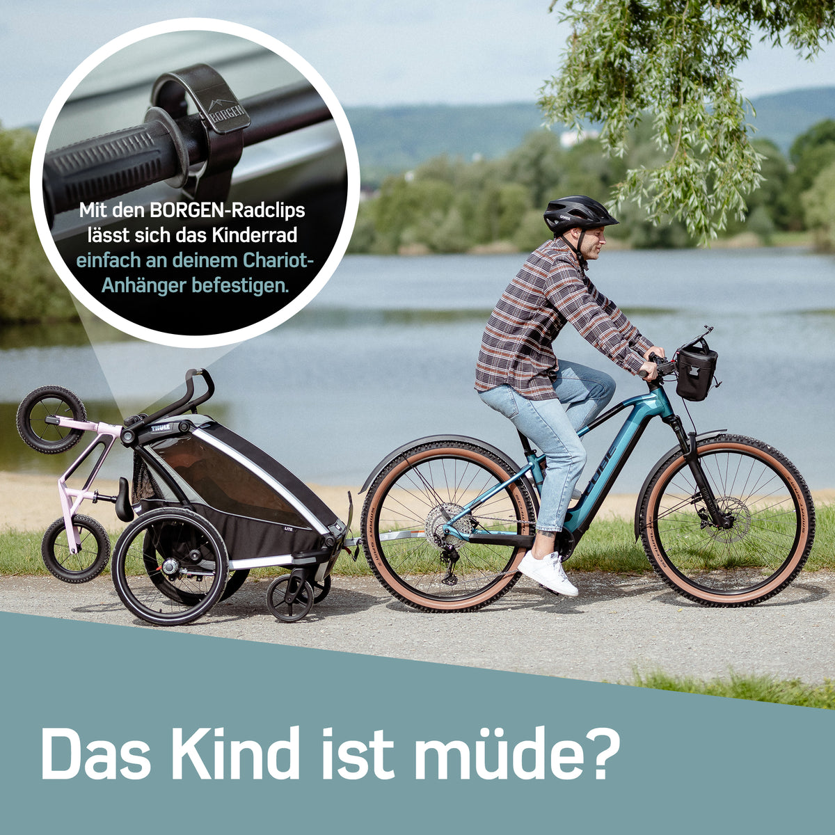 Borgen Clips für Thule Anhänger » Für Laufrad und Kinderfahrrad –  forriders.de