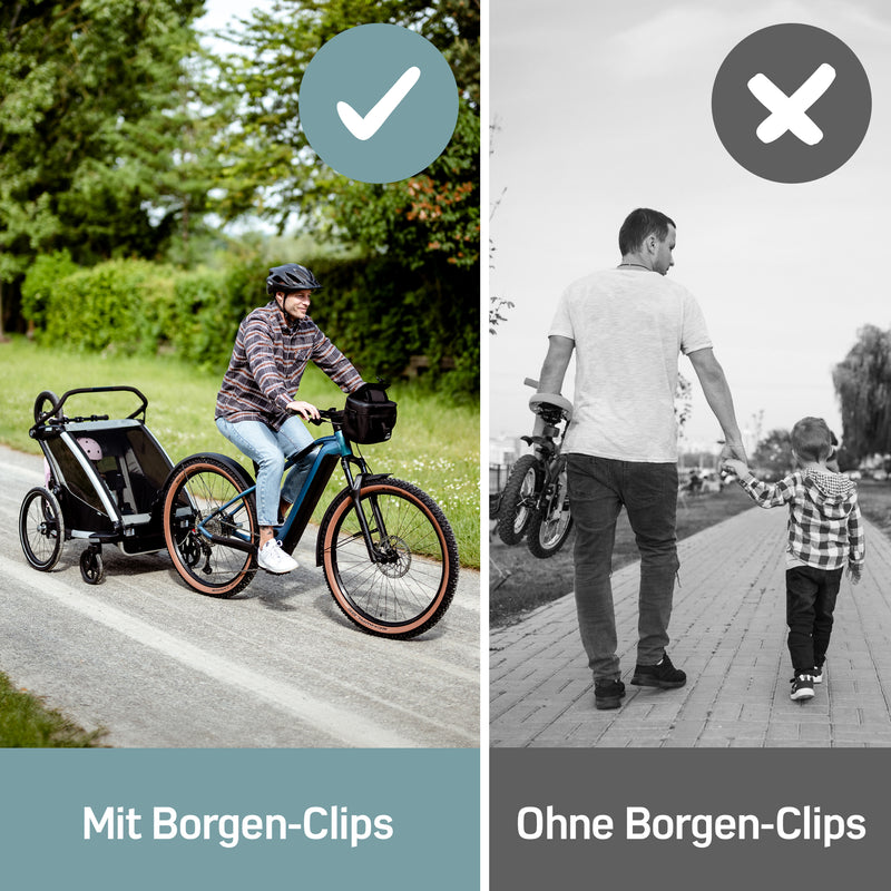fahrradanhänger laufrad mitnehmen Borgen Clips für Thule Anhänger » Für Laufrad und Kinderfahrrad – forriders.de