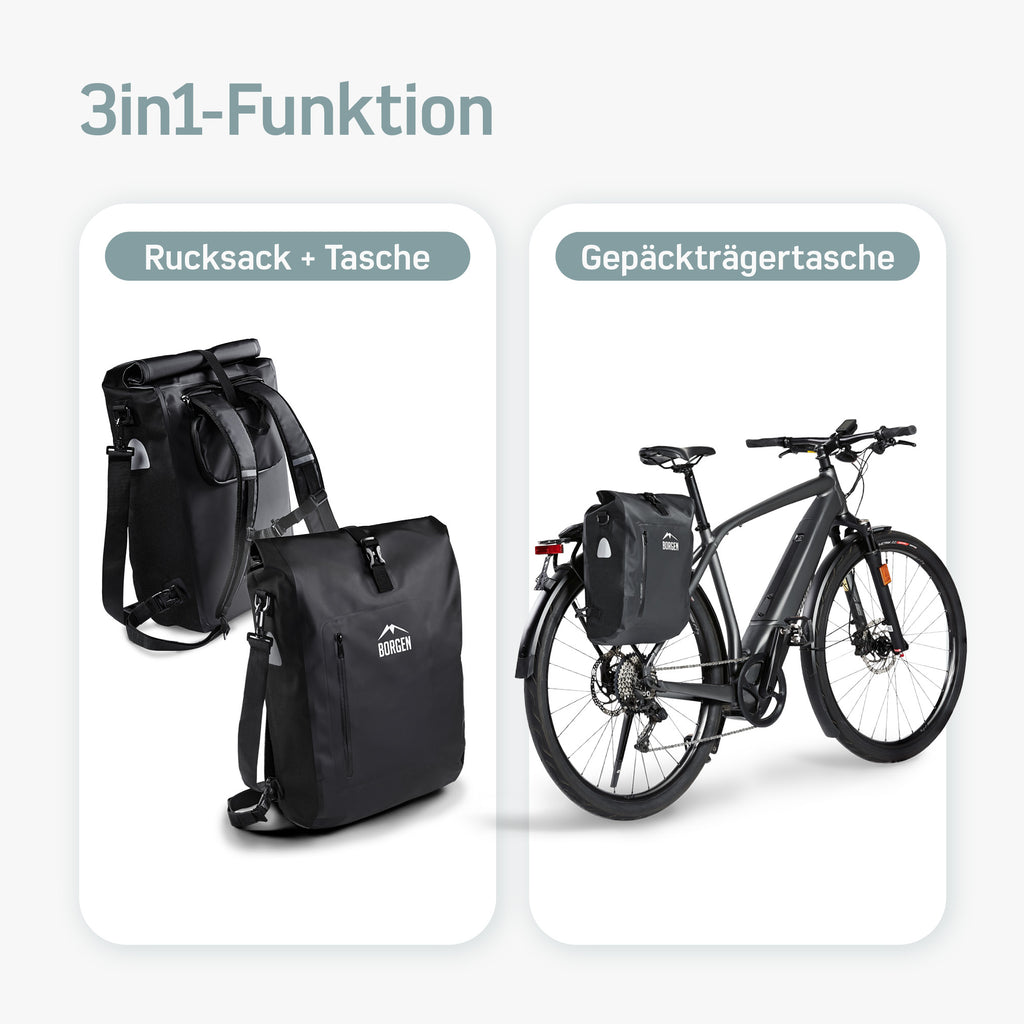 Borgen Fahrradtasche für Gepäckträger I 25 L –