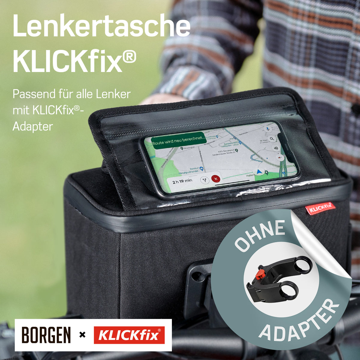 lenkertasche handy klickfix Borgen mit Handyhalterung – Lenkertasche mit Hal – Jakks Eye Clops Night MarketLab Kaliber:S (36)