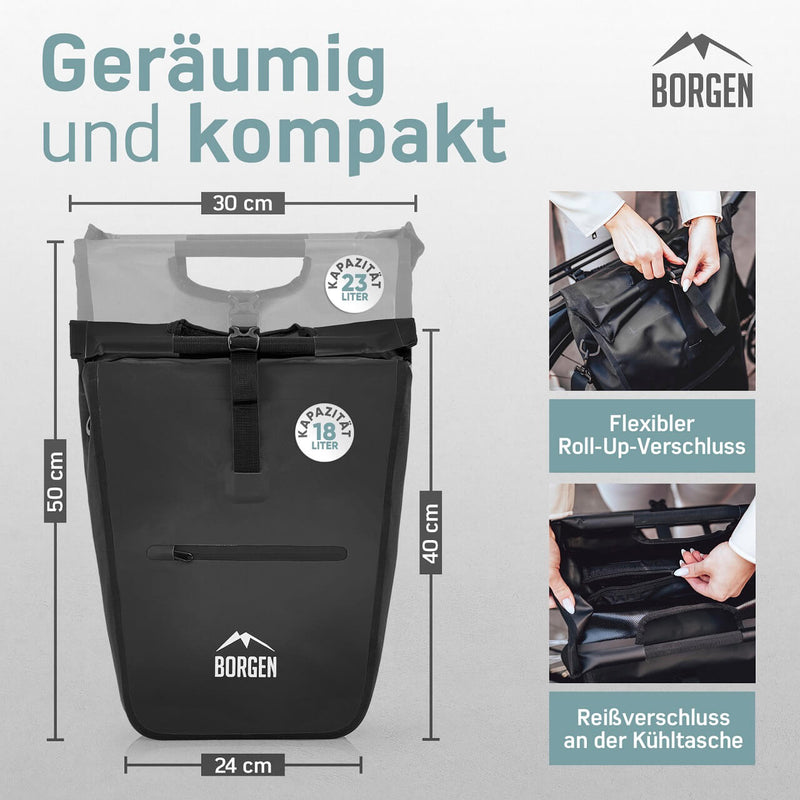Fahrrad Umhängetasche mit 3in1 Funktion als Tragetasche