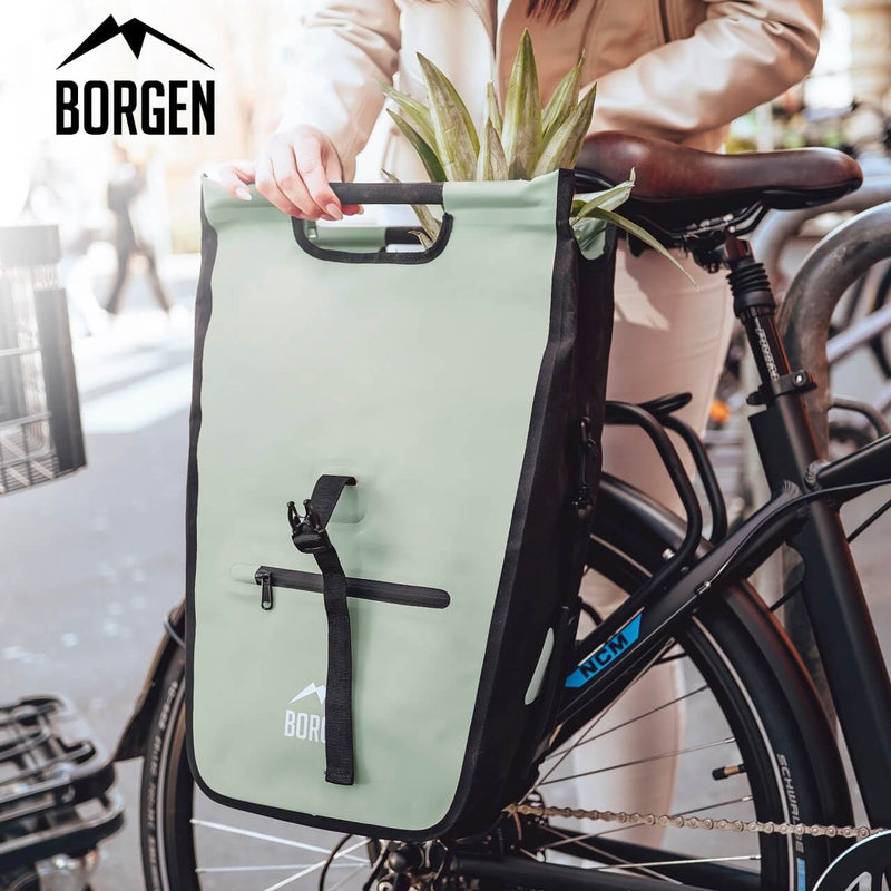 Fahrradtasche hinten in grün von Borgen
