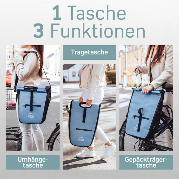 Fahrrad Gepäckträgertaschen mit Laptop Gurt