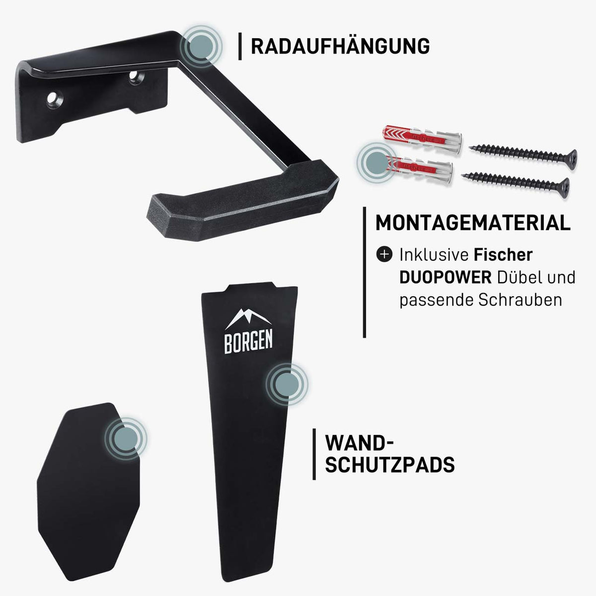 Fahrrad Wandhalterung vertikal  Schwarz  forriders.de
