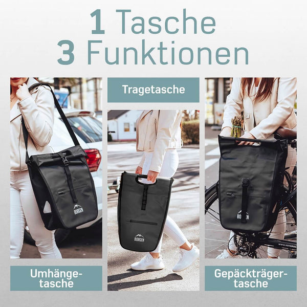 Wasserfeste Fahrradtasche E Bike in schwarz