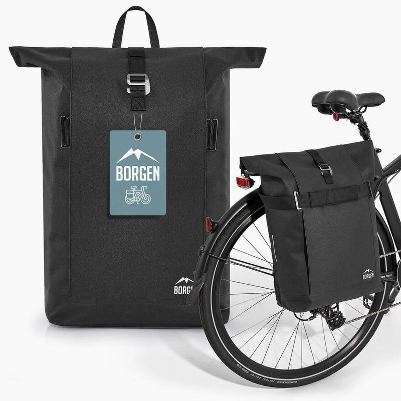 fahrradtasche mit fächern Fahrradrucksack Gepäckträger » Wasserfest & 3in1