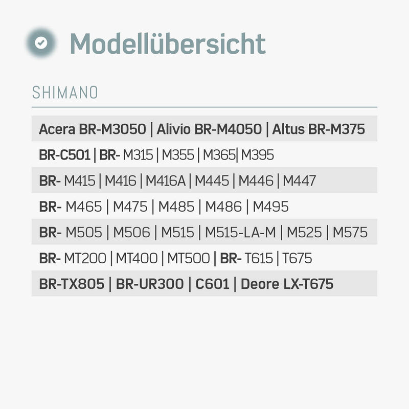 Kompatibilität B01S Bremsbeläge mit Shimano Deore LX Bremsbeläge und Shimano BR M315 Bremsbeläge