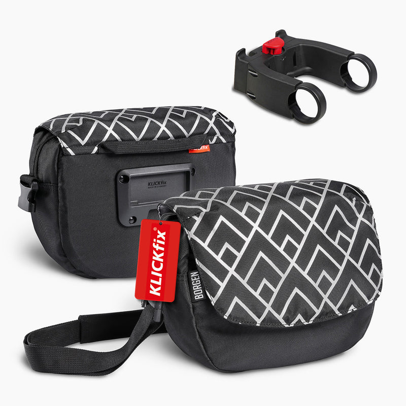 KLICKfix Lenkertasche mit Adapter – KLICKFix Lenkertasche für das Fahrrad | wasserabweisend und geräumig | Fahrradtasche Lenker 5L