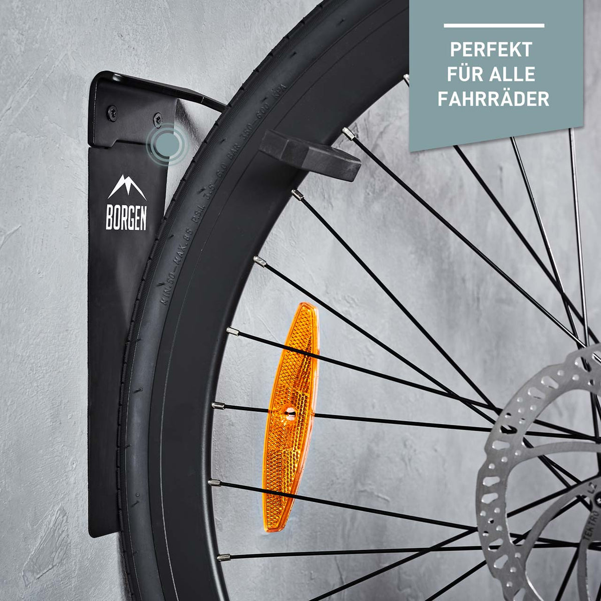 Fahrrad Wandhalterung vertikal – Schwarz –