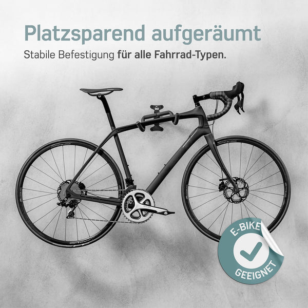 fahrrad wandhalterung für e-bikes Borgen Fahrrad Wandhalterung Vertikal – Platzsparender Haken Für Bis Zu 3 Räder, 32 Kg Tragkraft Fahrradhalter Wandmontage