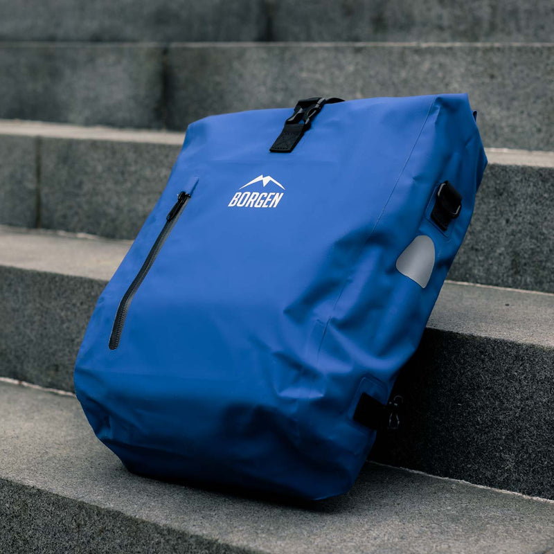 Gepäckträgertasche mit Klicksystem in Blau
