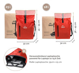 Rote Gepäckträgertasche Fahrrad