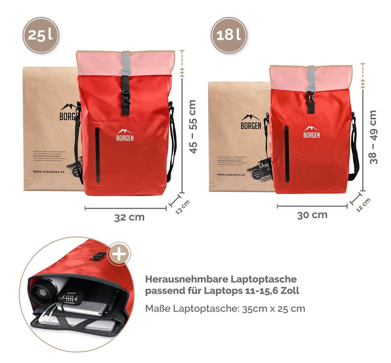 Rote Gepäckträgertasche Fahrrad